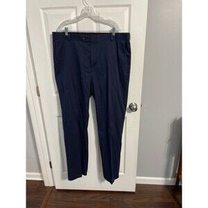 Roundtree & Yorke Classic Fit Flat Front Navy Blue Pants Size 40x34
